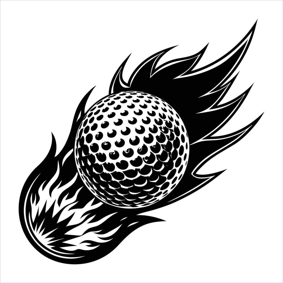 Flying Golf Ball Fire vector