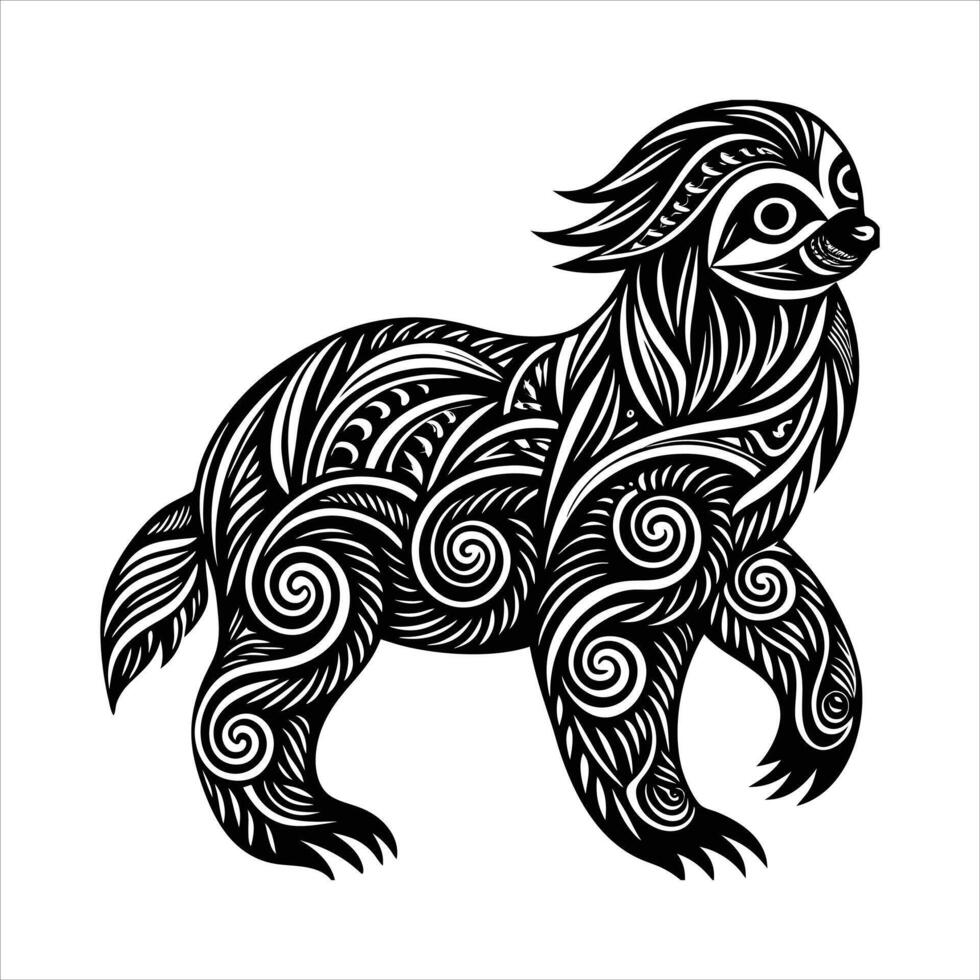 Sloth silhouette in animal vector