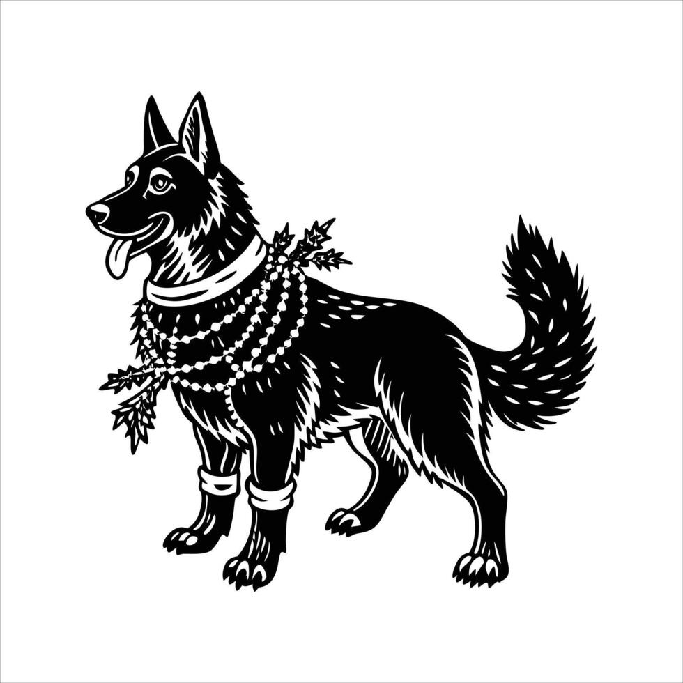 German Shepherd Dog dancing vector