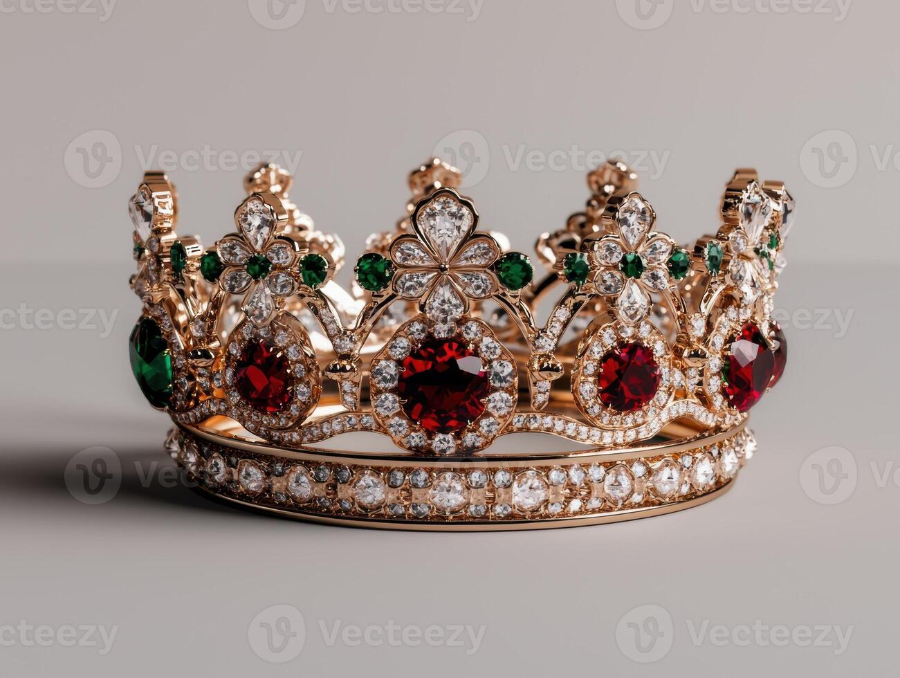 Ornate gold crown with jewels photo