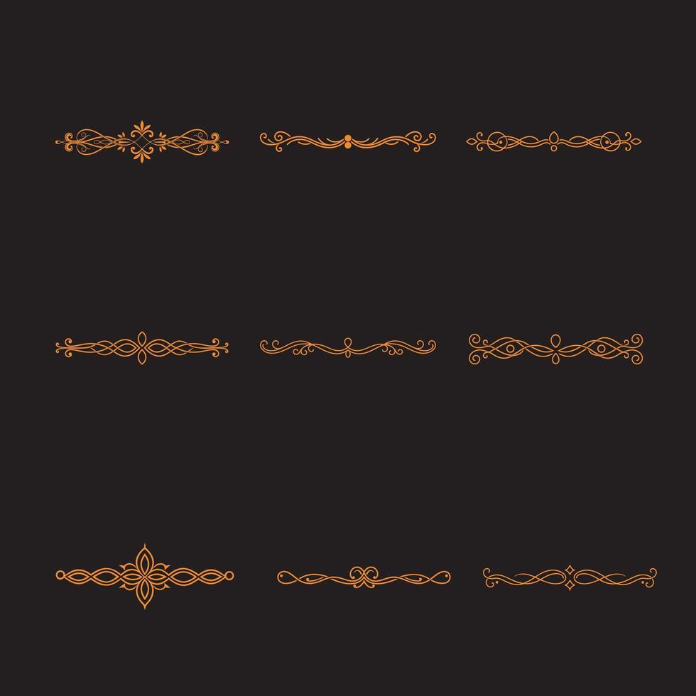 Elegant border and ornamental bundle for digital design vector