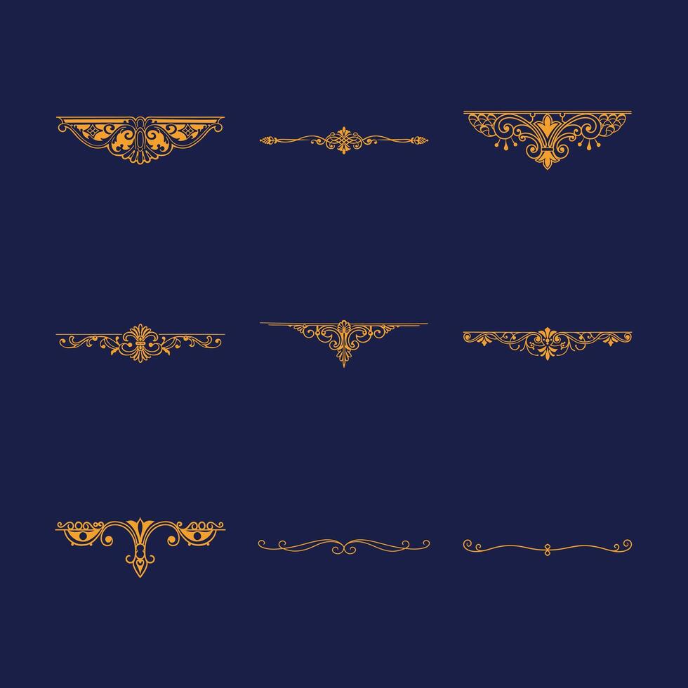 Vintage ornamental underline elements set vector