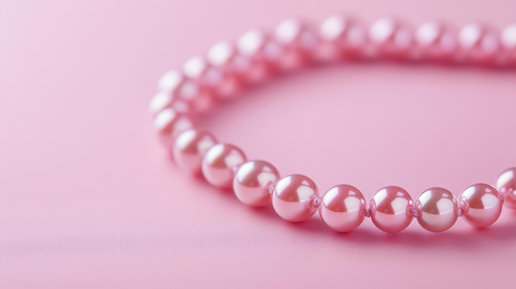 A pink bracelet with pearls on a pink background photo