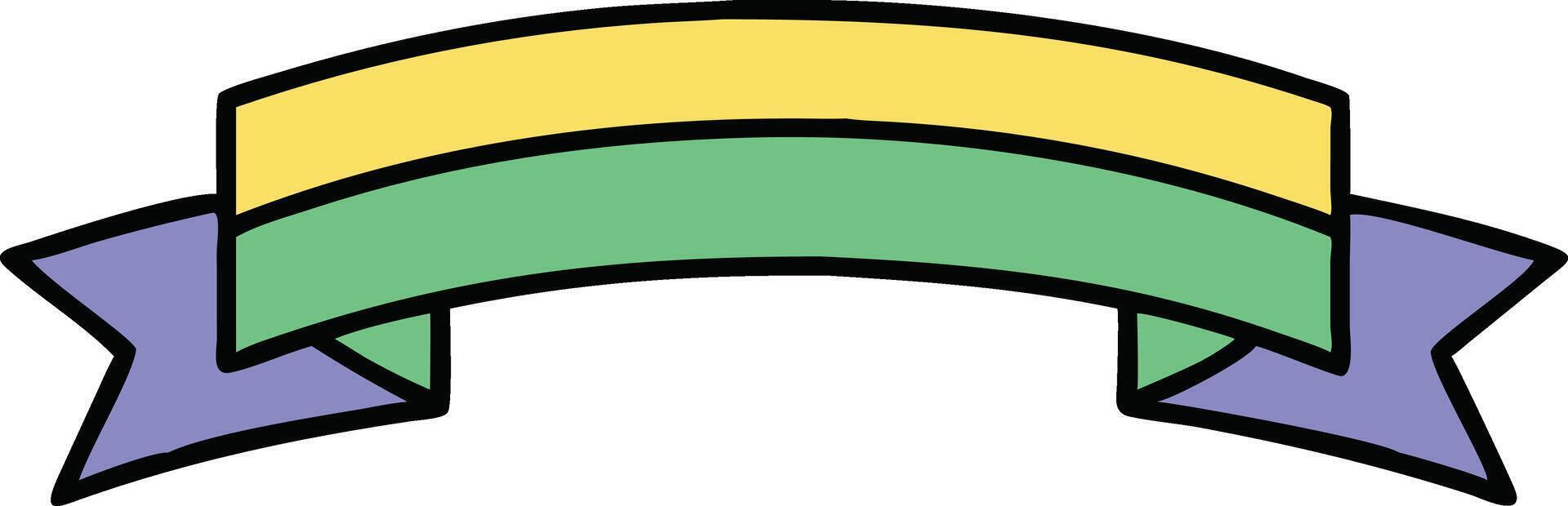 Curved Pastel Ribbon Banner Design Element Graphic vector
