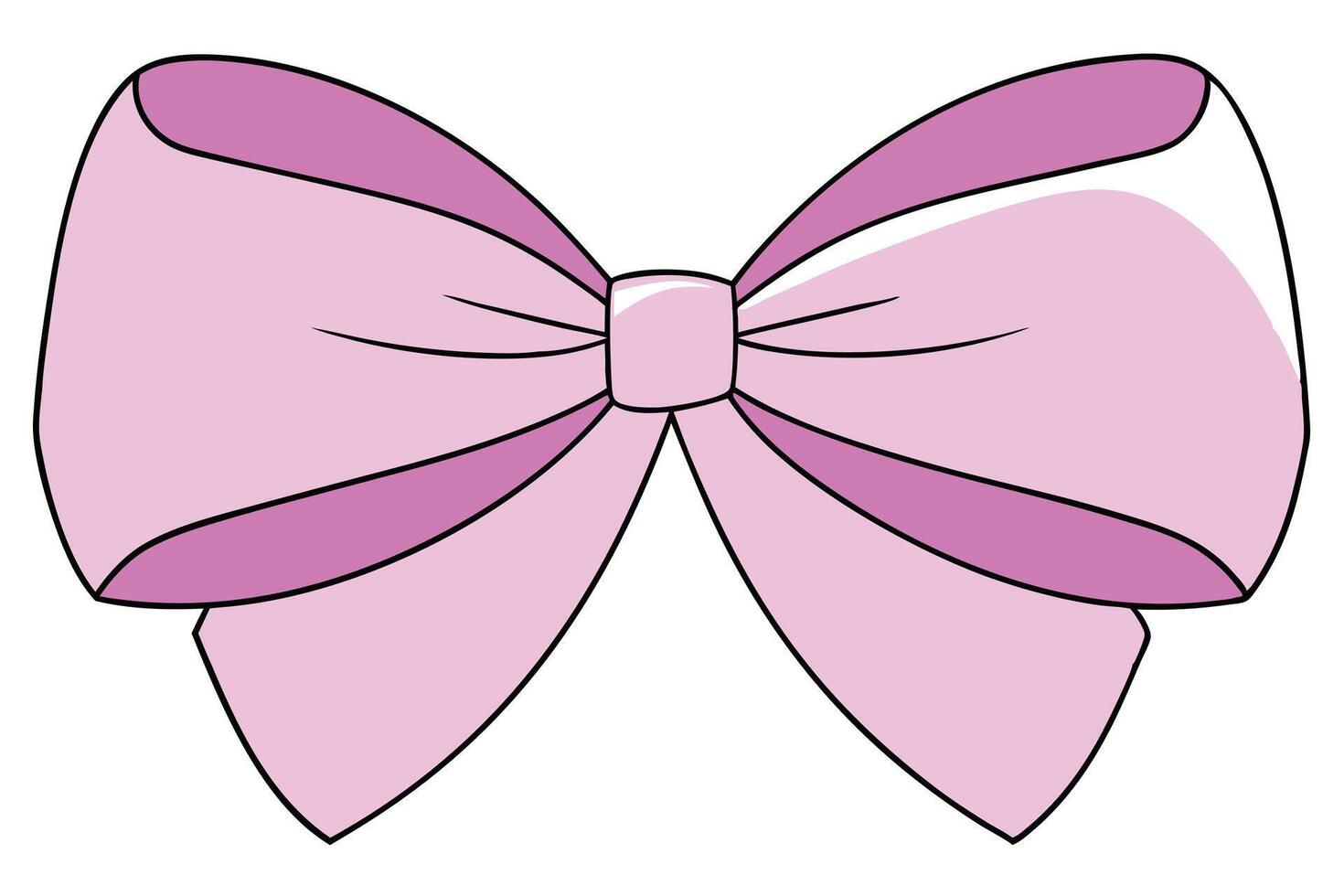 Pretty Pink Ribbon Bow, Gift Decoration, Elegant, Cute, Festive vector