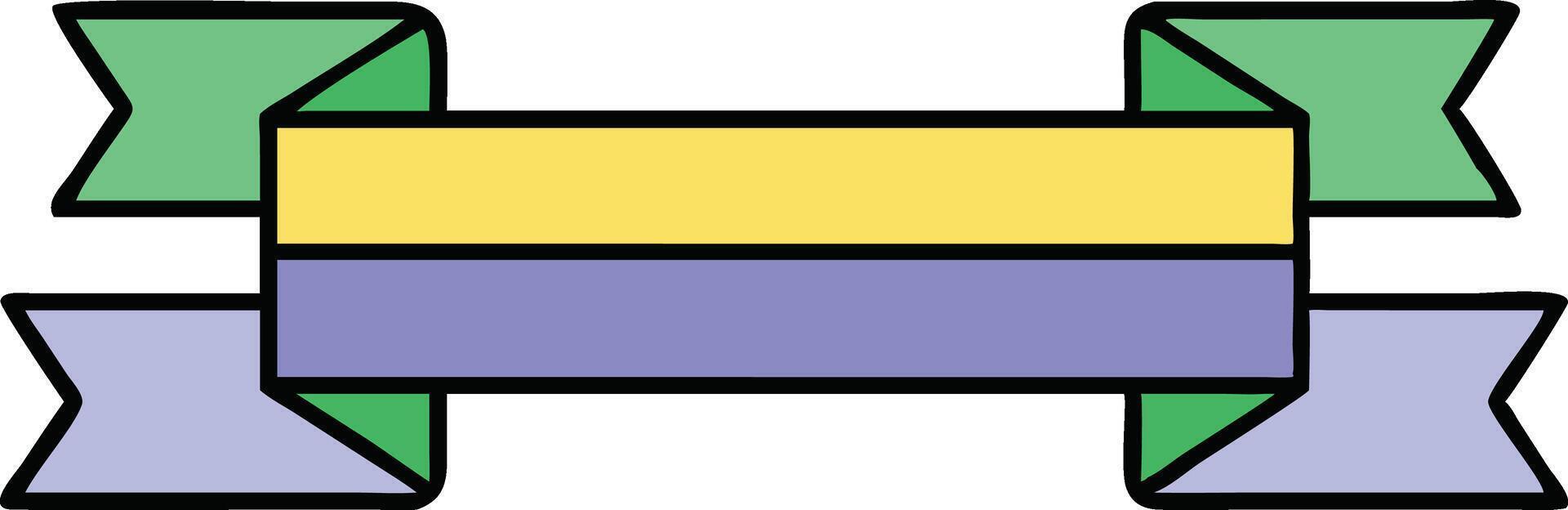 Tricolored ribbon banner design, award, decoration, graphic, element, illustration, emblem, symbol, vector
