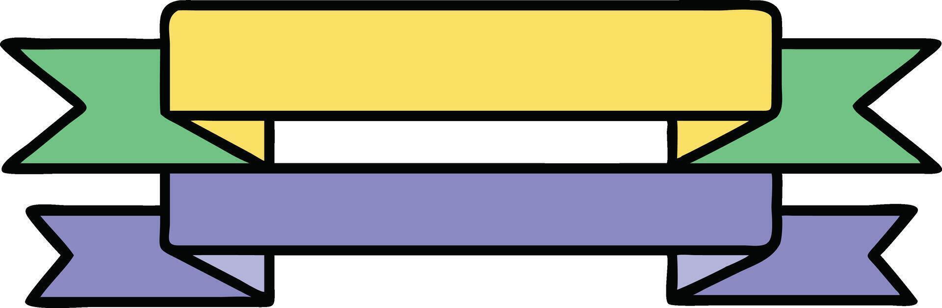 Colorful Double Ribbon Banner Design Element Illustration vector
