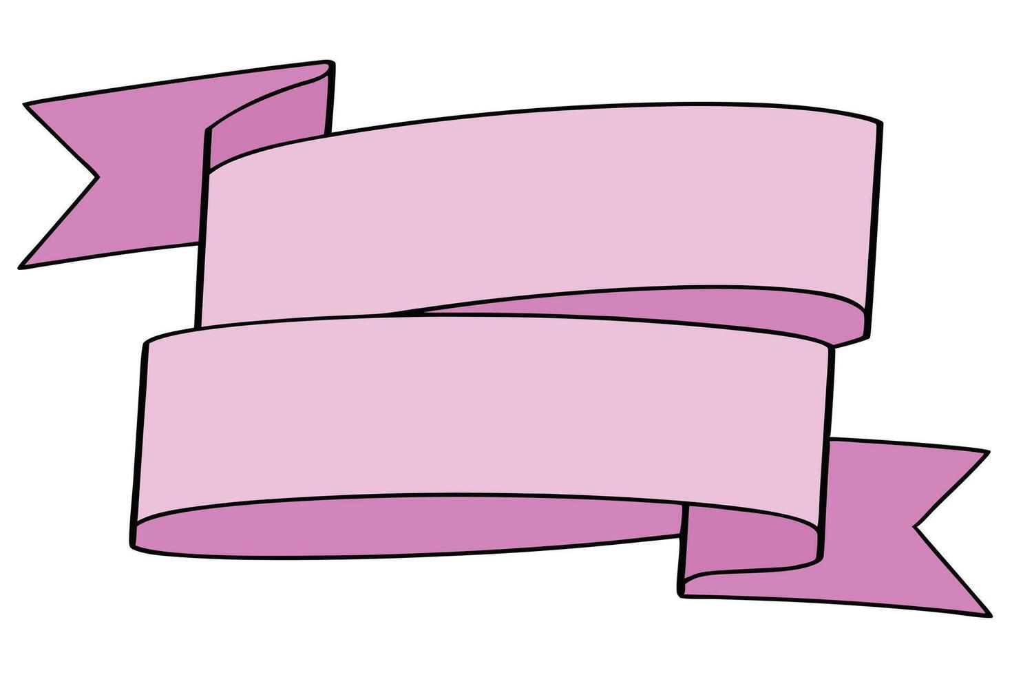 Pink Ribbon Banner Design Element, Decorative, Illustration, Cute, Clipart, Graphic, Festive vector