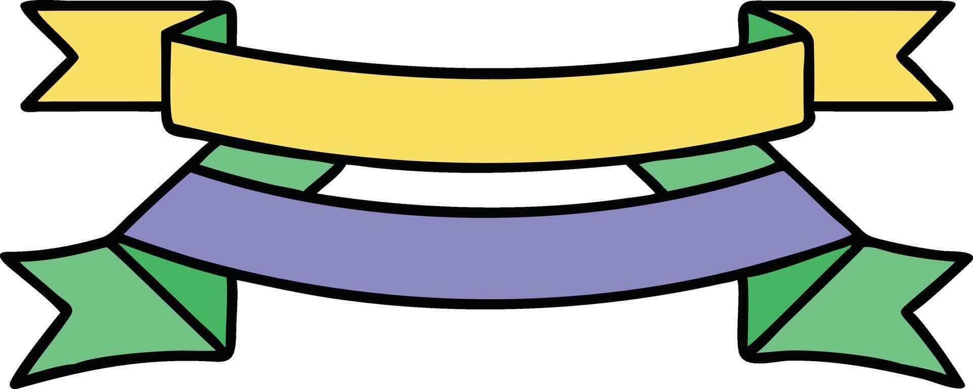Double Banner Ribbon Design Element Illustration Graphic vector