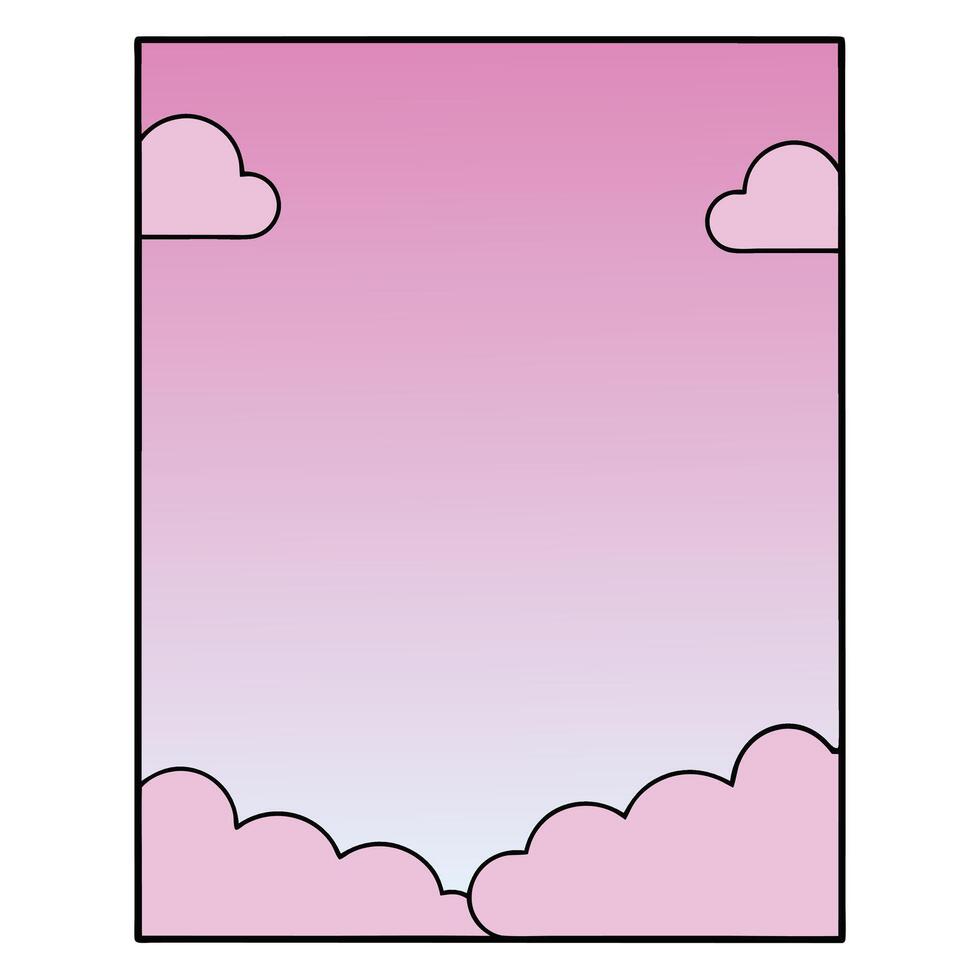 Pink Pastel Sky, Clouds, Gradient, Dreamy, Soft, Calm, Serene, Background, Illustration, Art vector