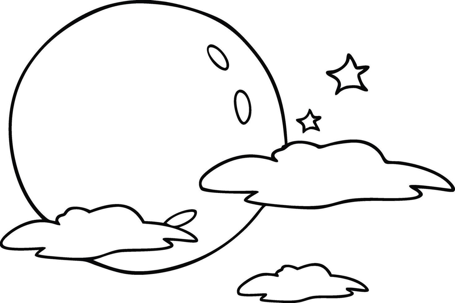 one line drawing of a full moon vector