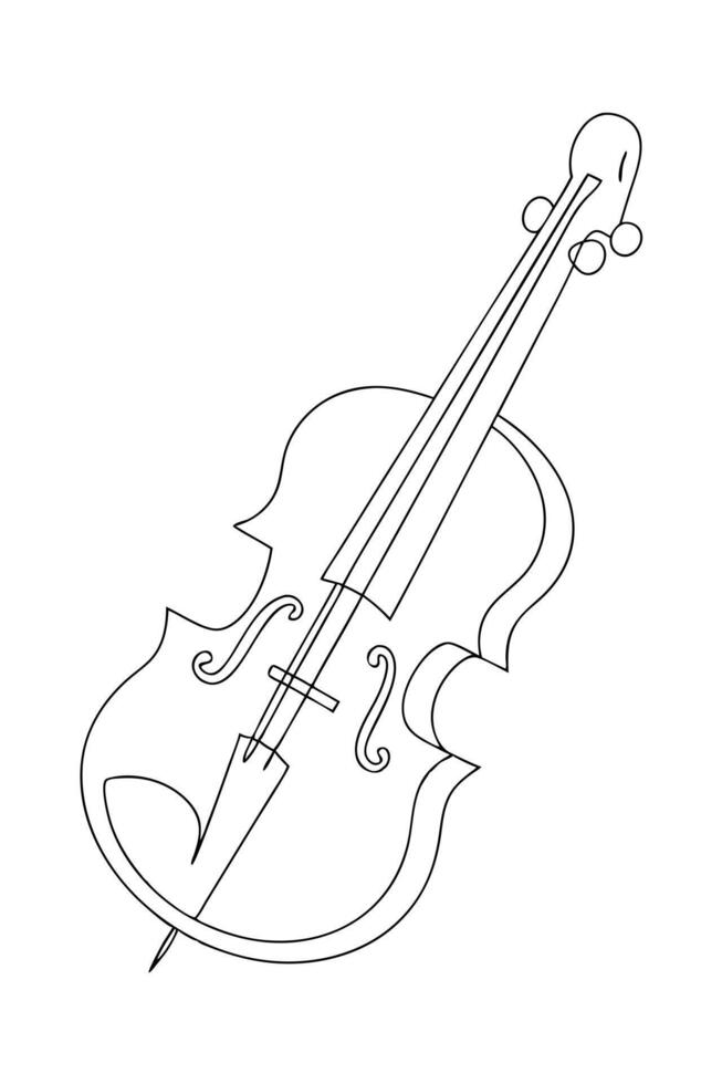 SingleLine Cello Drawing Music, Art, Instrument, Sketch, Outline vector