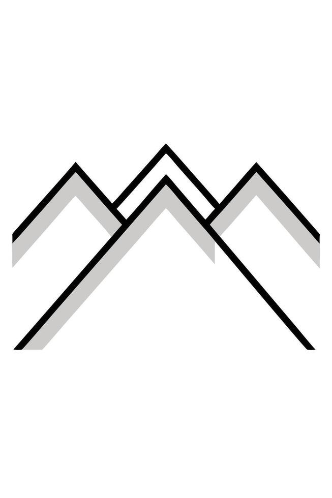 Abstract Minimalist Mountain Range Peak Line Art Graphic Design vector