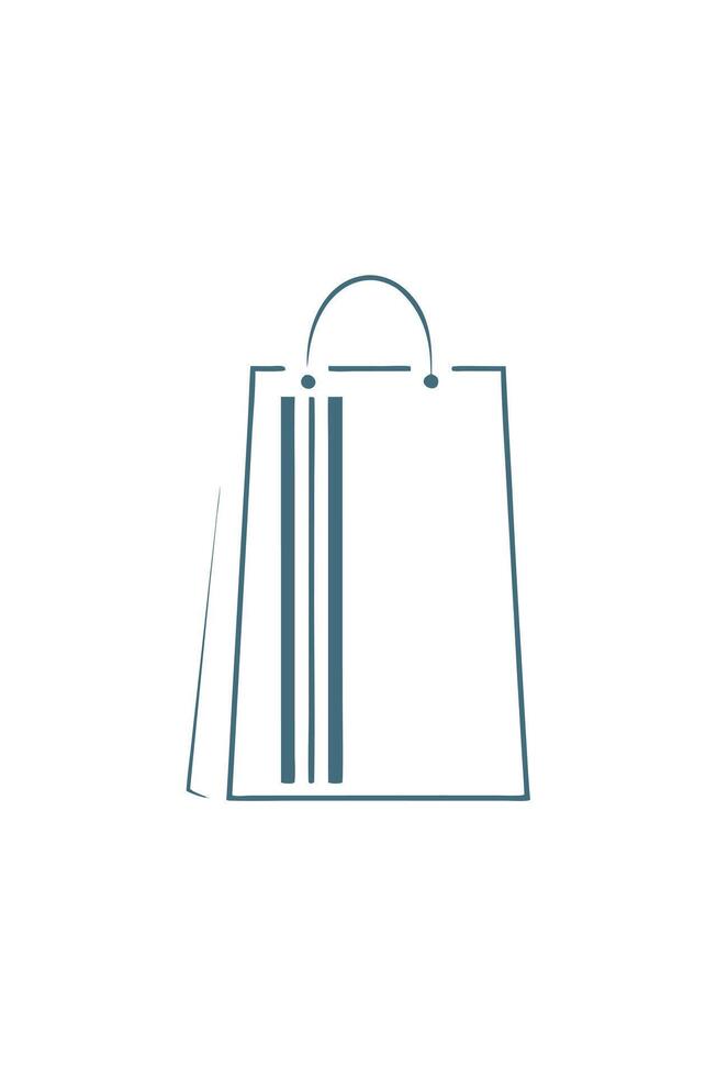 Shopping Bag Icon Design Minimalist Retail Branding Graphics vector