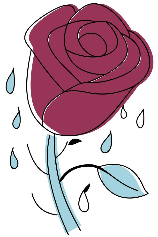 Crying Rose Sadness, Tears, Petals, Bloom, Grief, Plant, Flower, Nature, Dew, Art vector