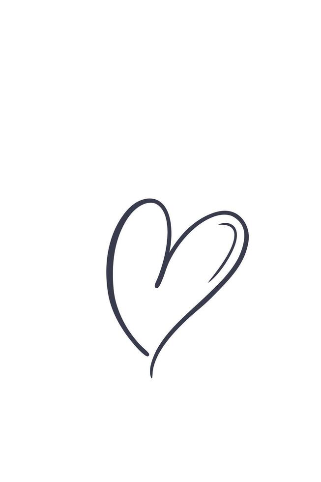 Simple HandDrawn Heart Design, Love Symbol, Romantic Graphic vector