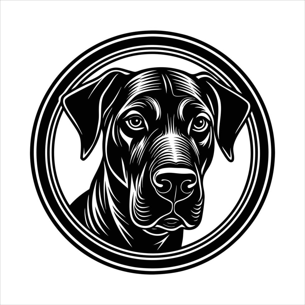 Rhodesian Ridgeback Head Design vector