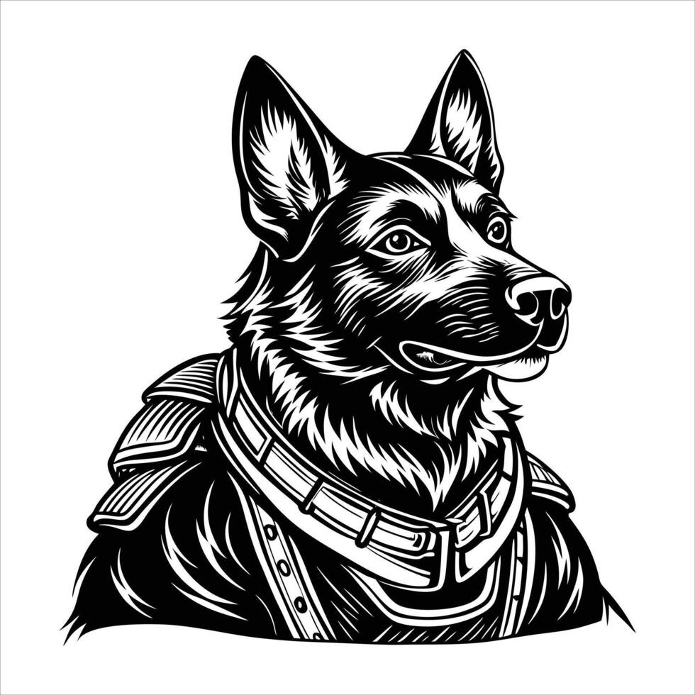 German Shepherd Military vector