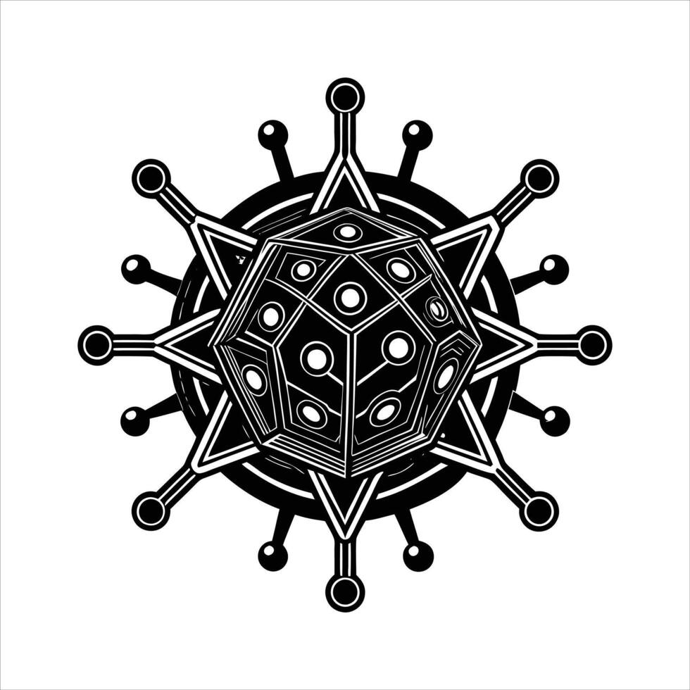 Hexagon with Digital Circuit vector