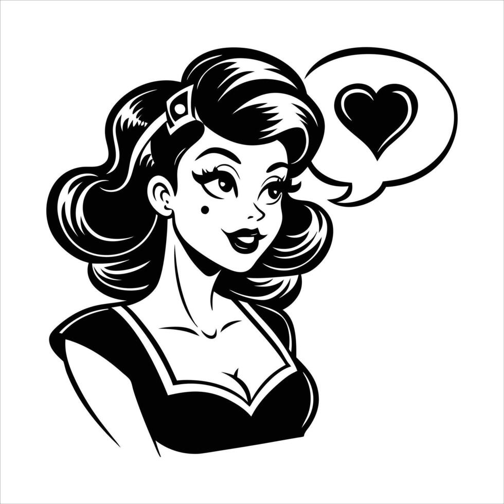 Black and white pop art illustration vector