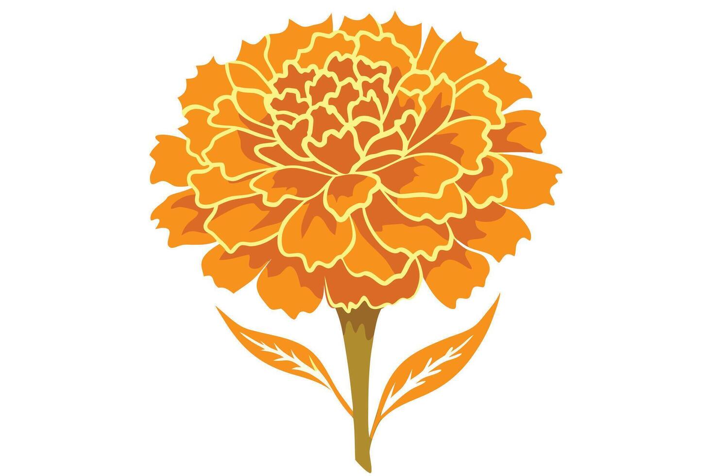 Orange Marigold Flower Design vector