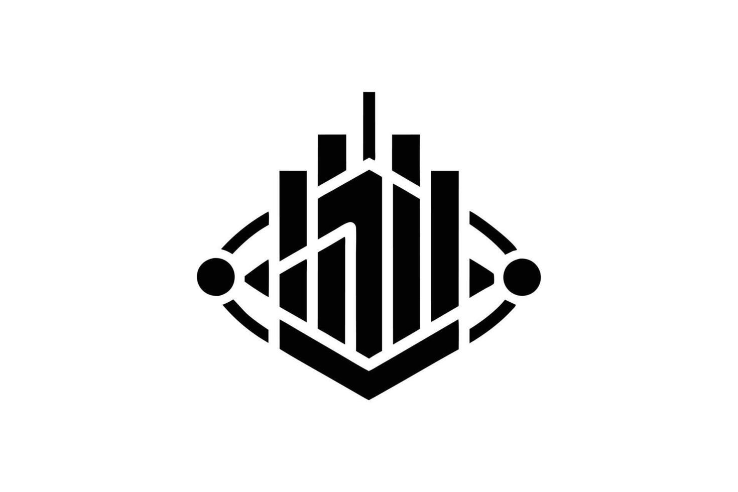 Logo design of interconnected structures. vector