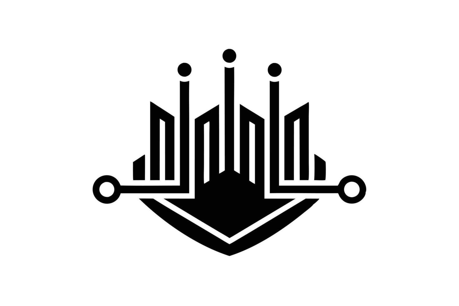 Abstract logo design of interconnected structures. vector