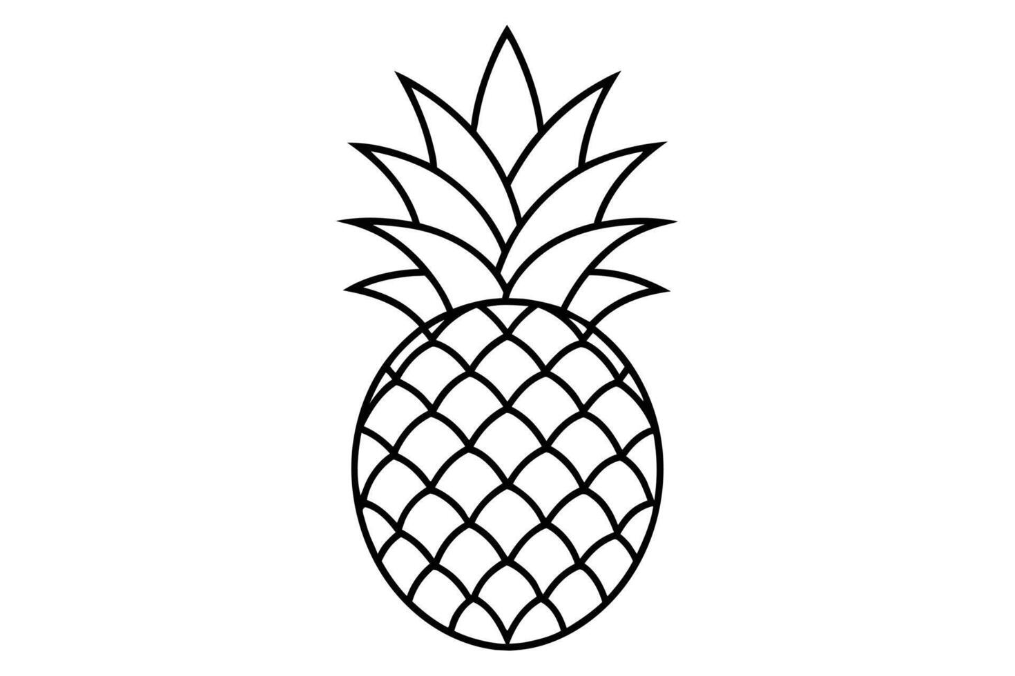 A Line drawing of a pineapple. vector