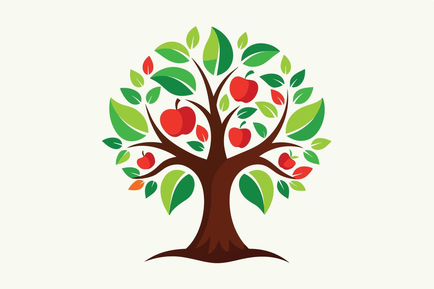 Apple tree graphic design, perfect for educational materials. vector