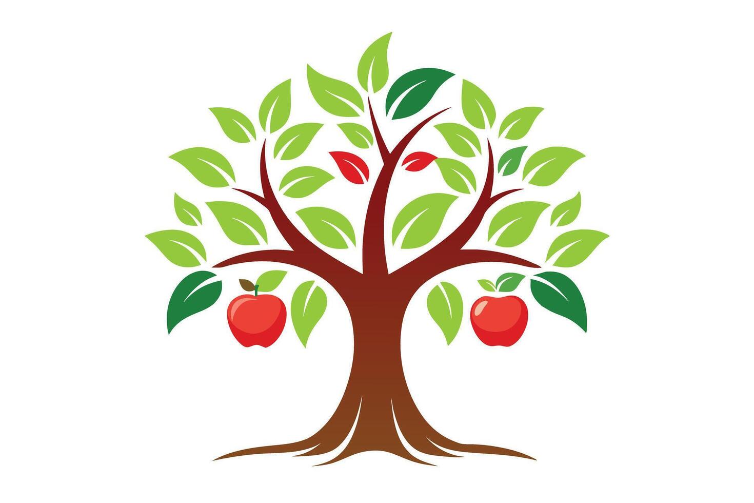 A apple tree graphic design, perfect for educational materials. vector