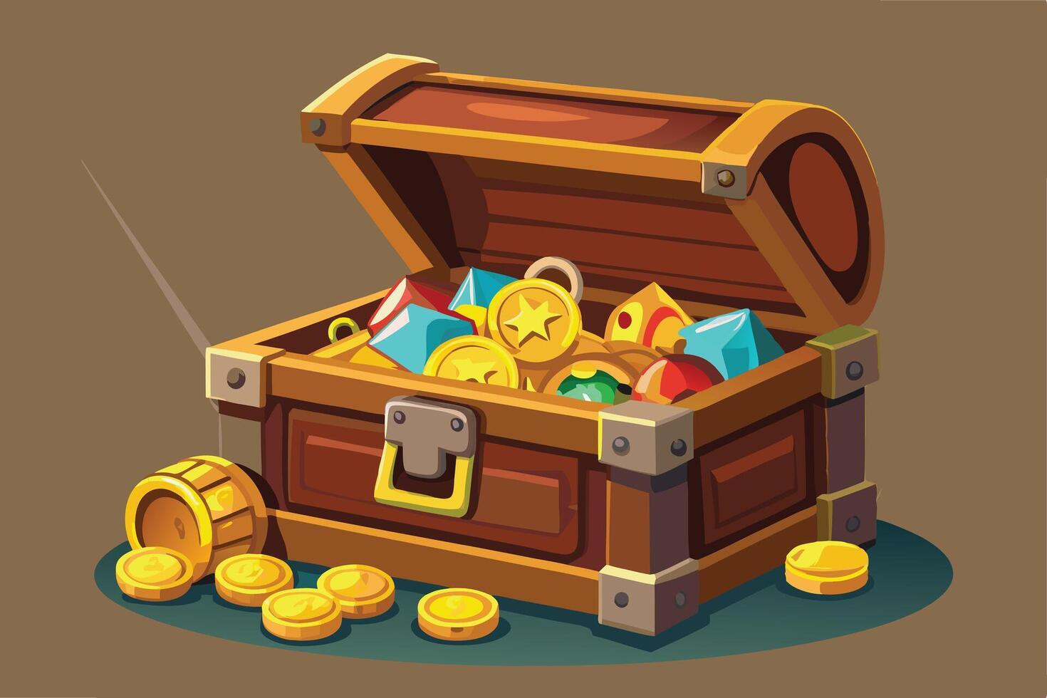 A Treasure Chest Filled with Gold and Gems vector