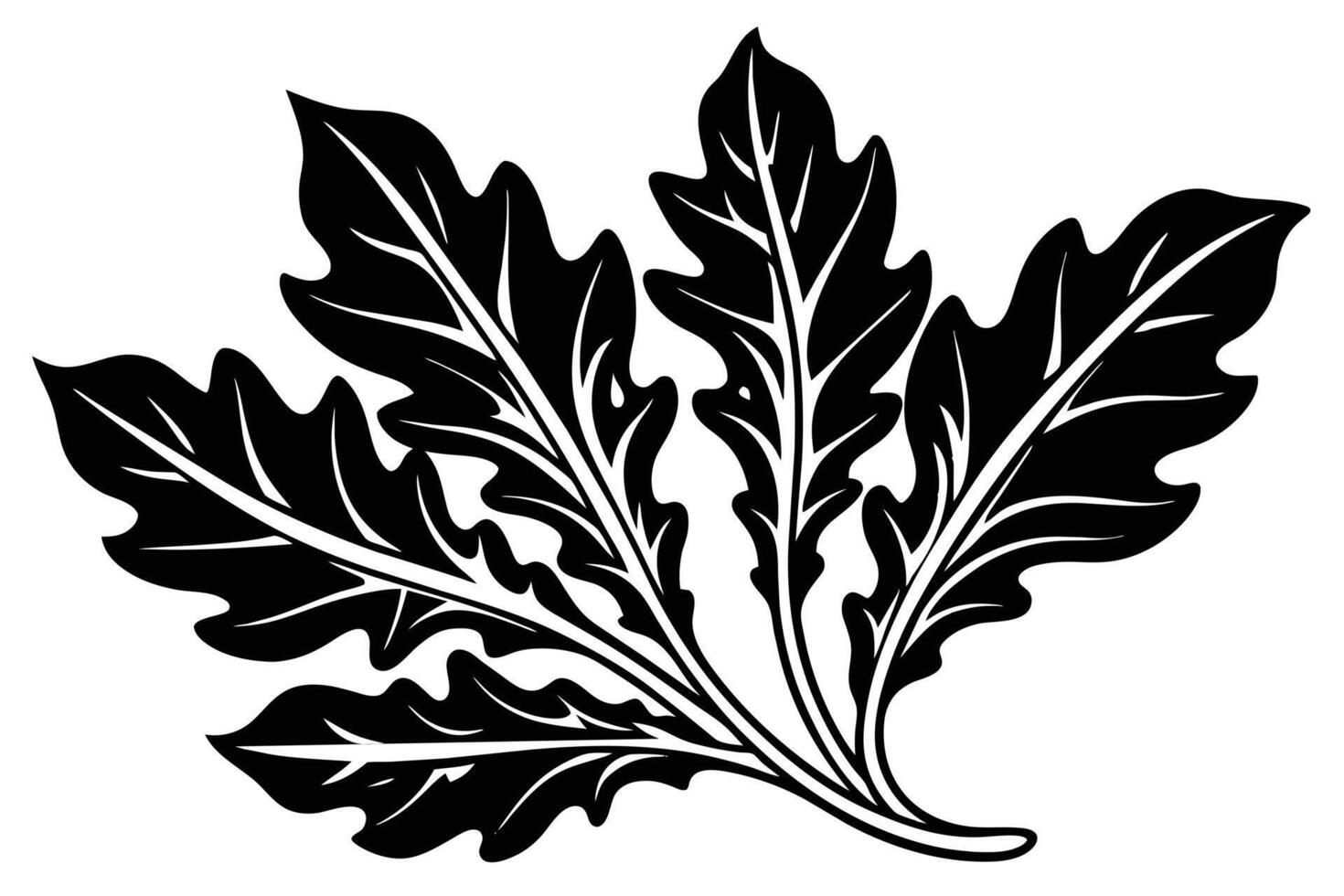 A Black and White Leaf Design vector