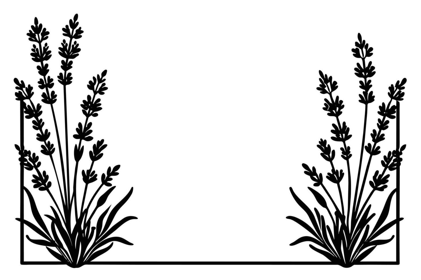 Elegant Black and White Lavender Design for Crafting vector