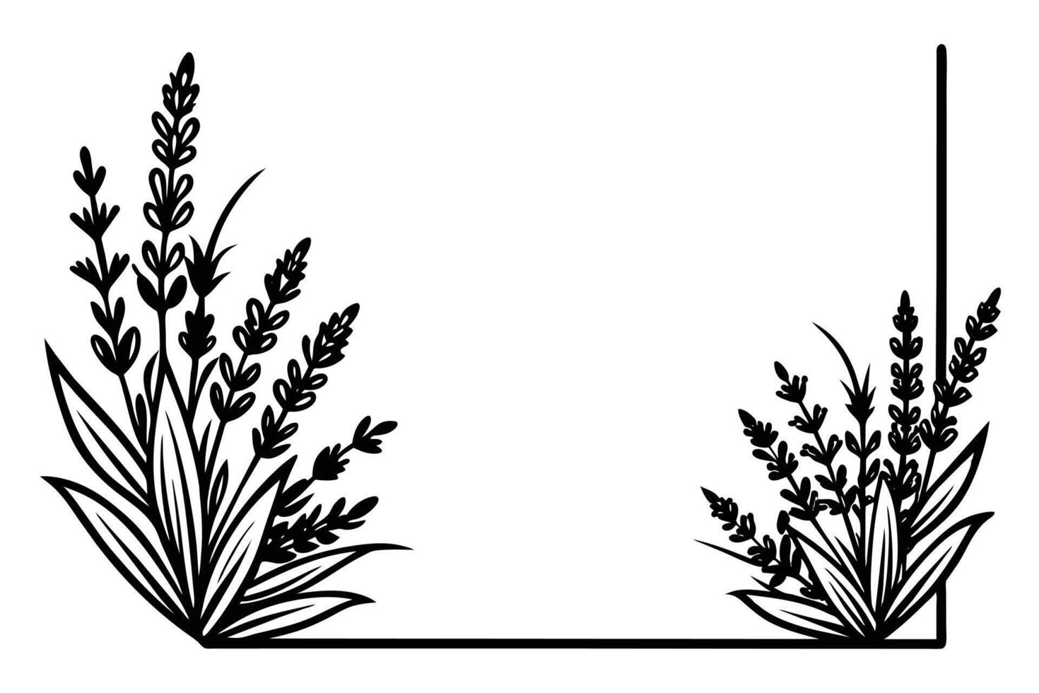 Black and White Lavender Design for Crafting vector