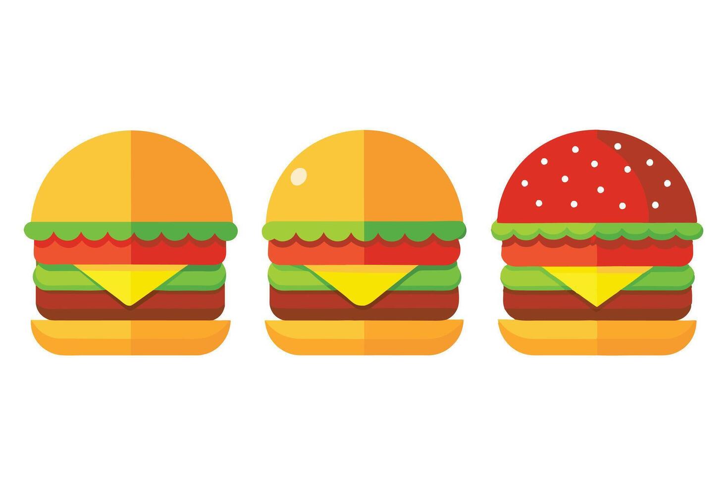Flat Design Illustration of Various Fast Food Icons vector