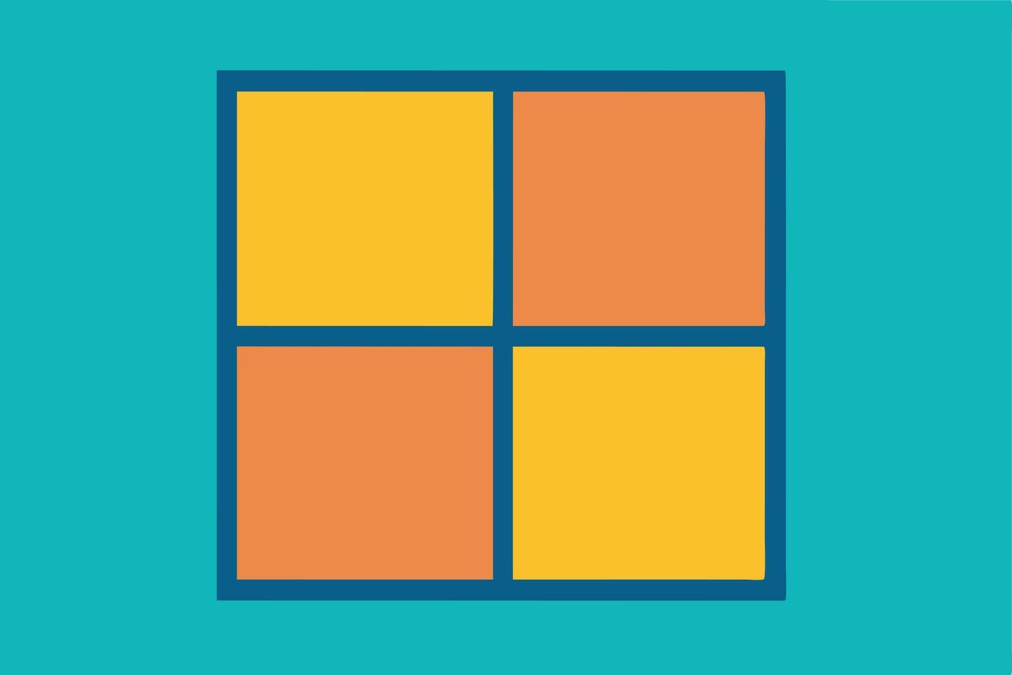 Geometric Pattern of Divided Squares in Two Complementary Colors vector