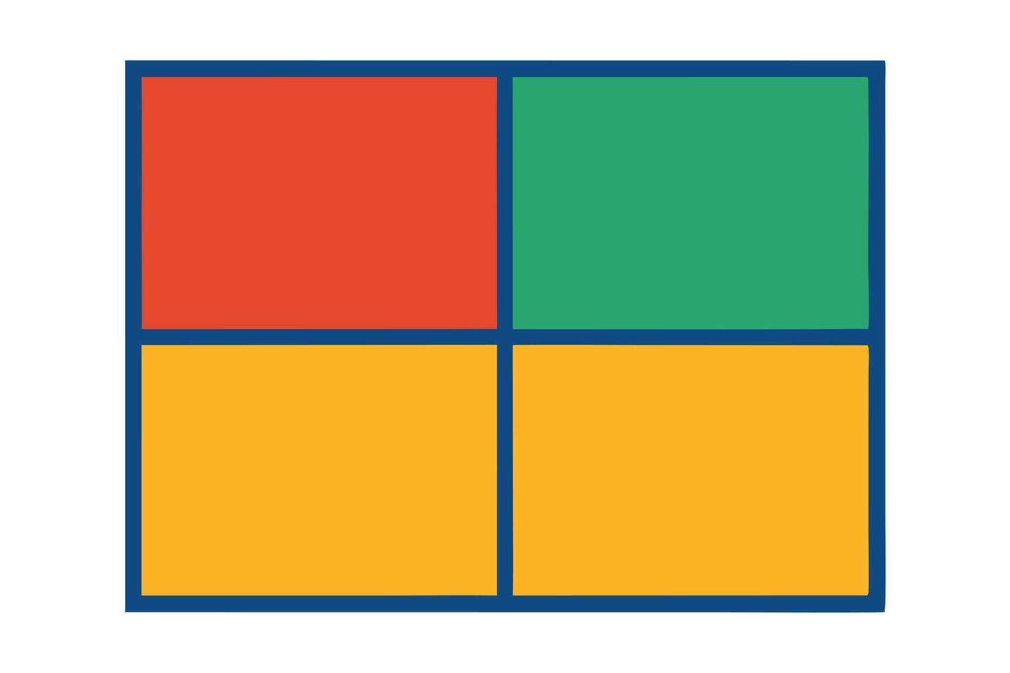 Simple Geometric Pattern of Divided Squares in Two Complementary Colors vector