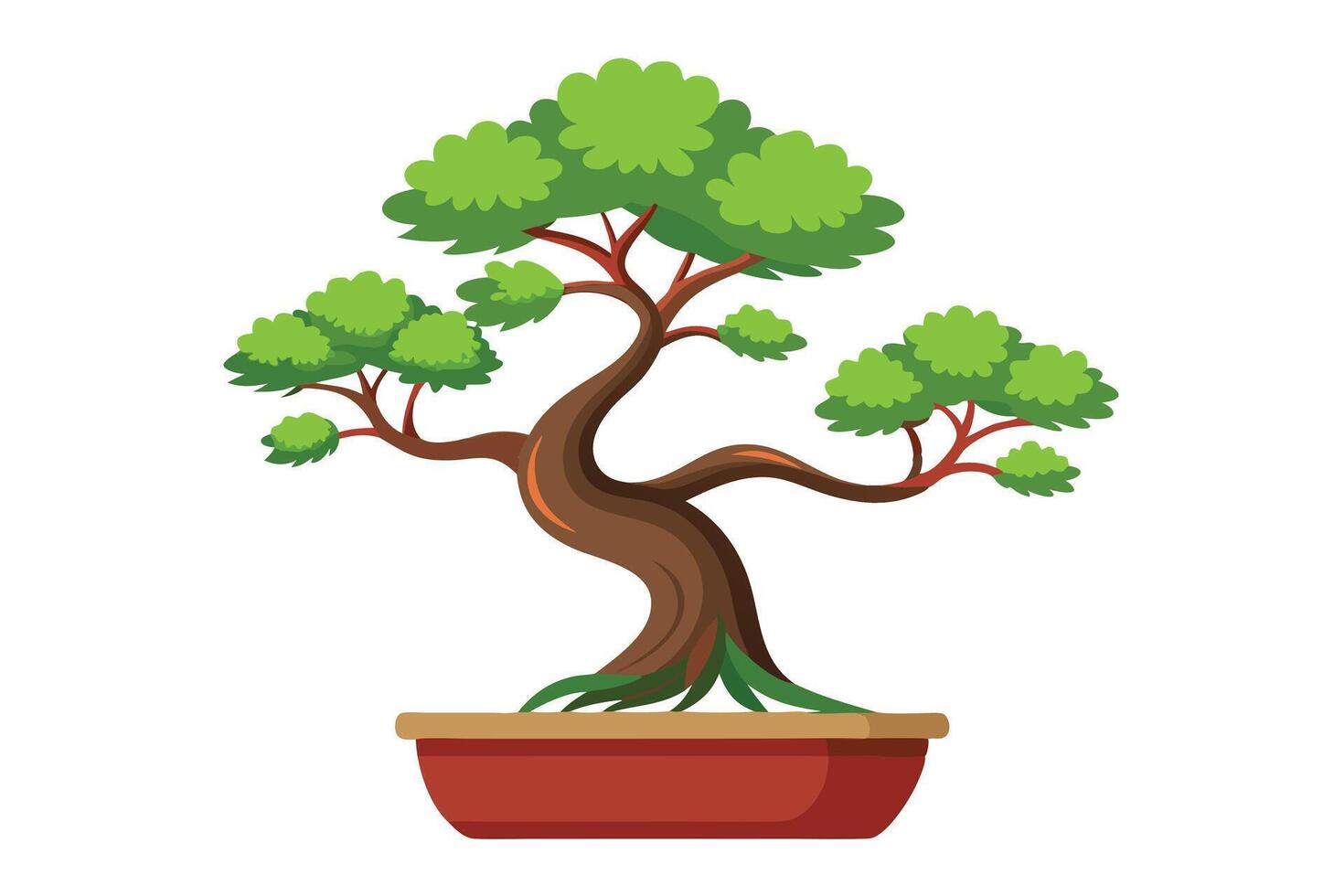 Bonsai Tree in a Stylish Pot vector