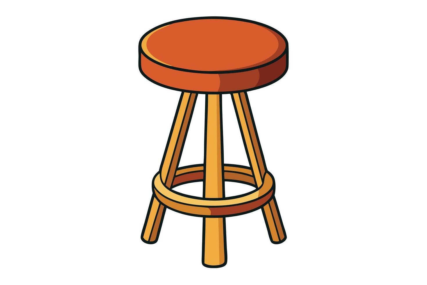 Illustration of a Wooden Bar Stool vector