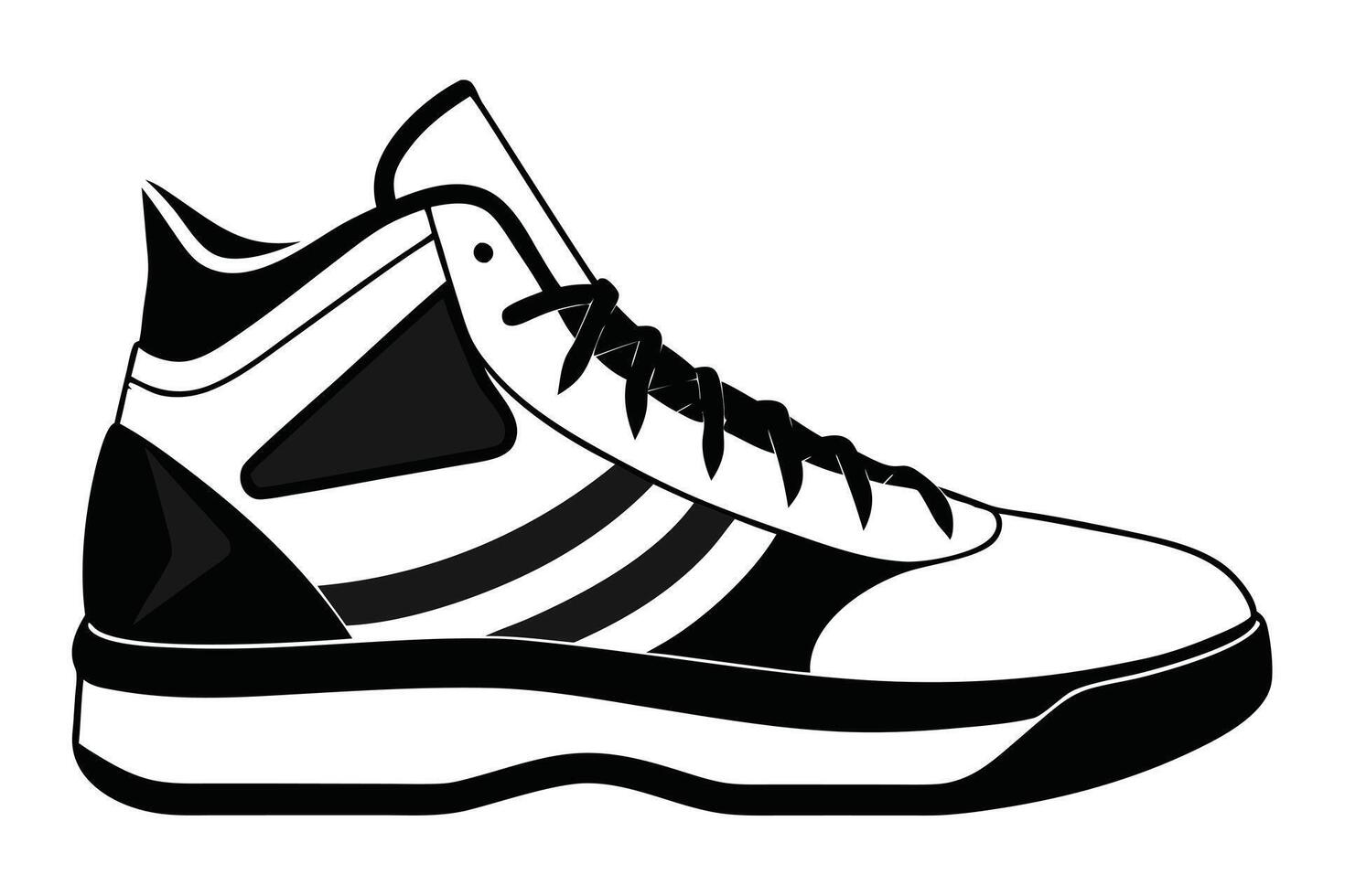 A High-Top Sneaker Illustration vector