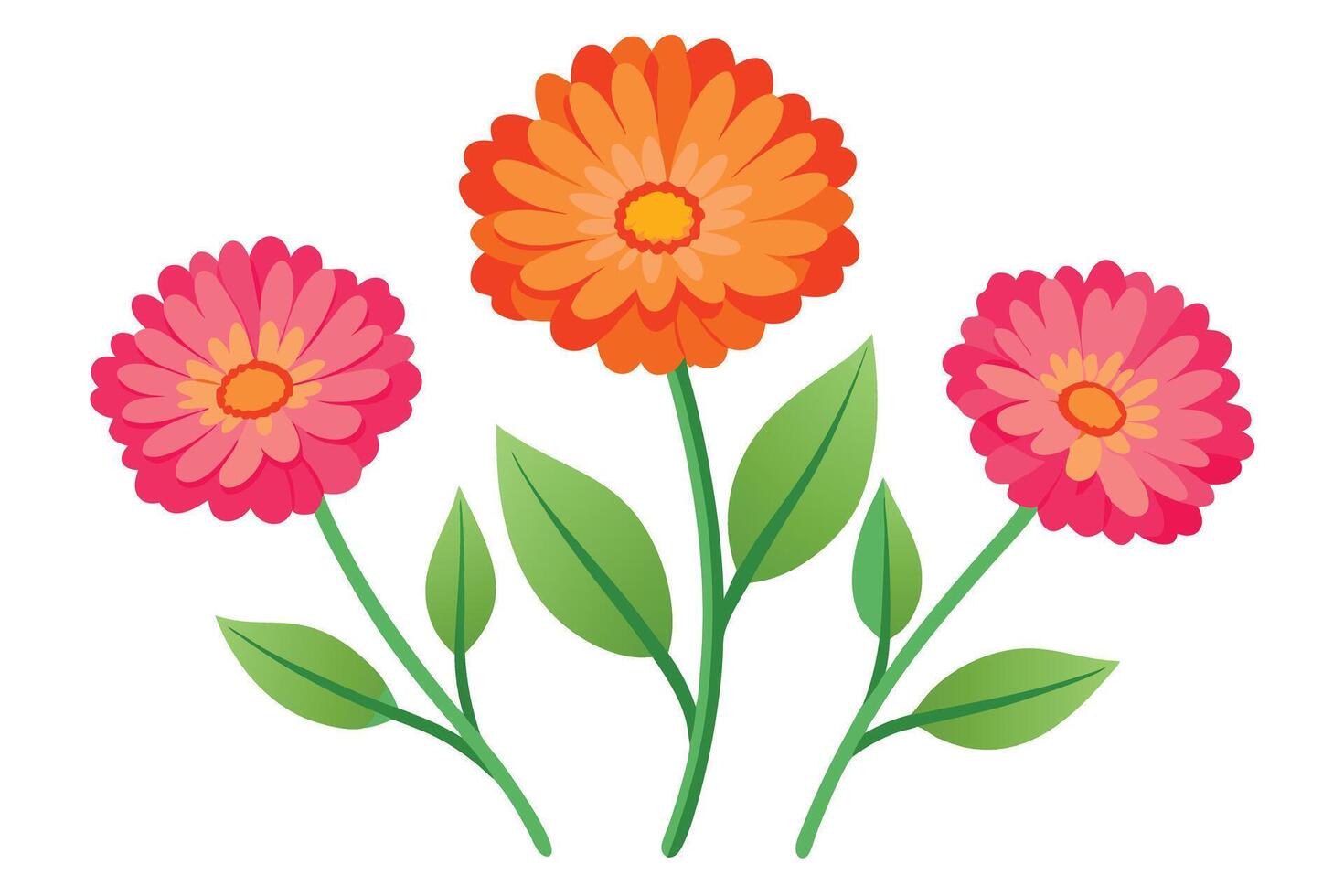 Its Pink and Orange Flowers in a Floral Arrangement vector