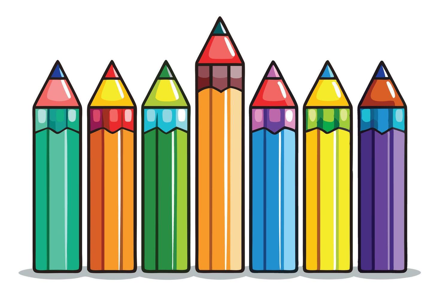 Colorful Crayons Ready for Creativity vector