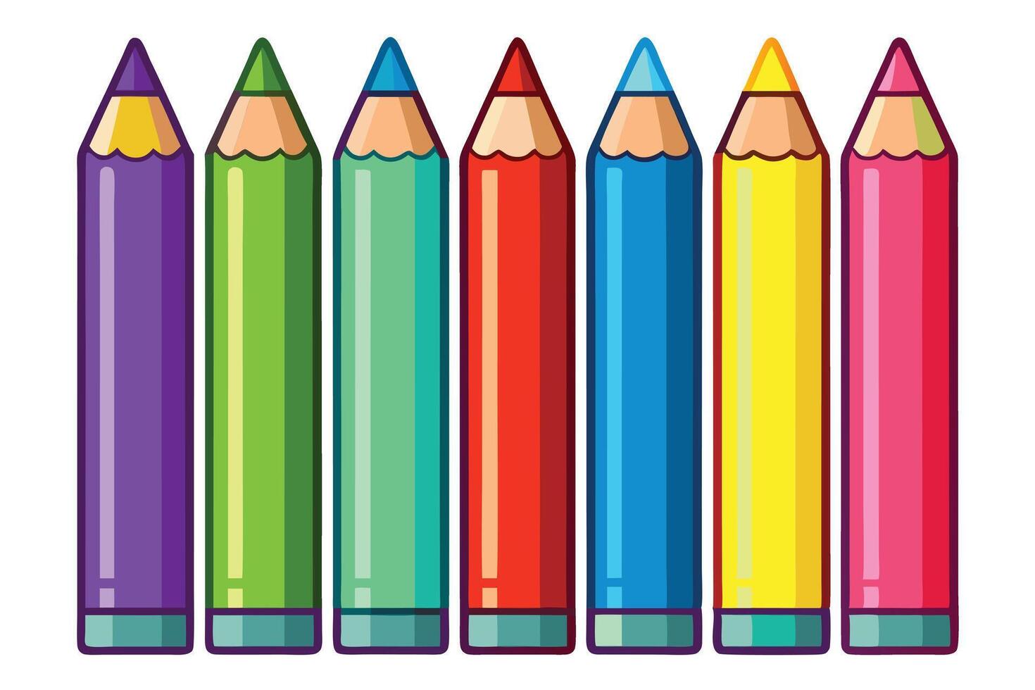 Pencils Arranged in a Row vector