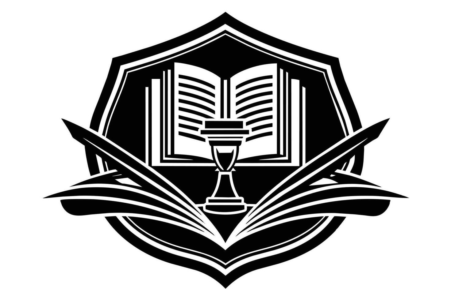 Elegant Black and White Academic Crest Design vector