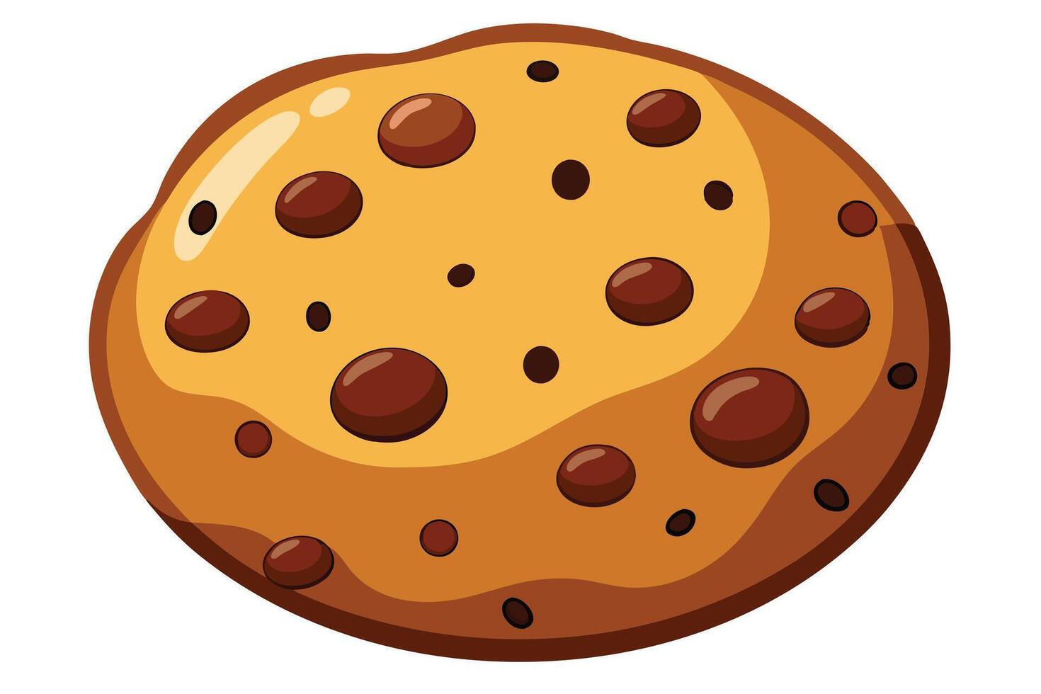 Delicious chocolate chip cookie graphic design. vector