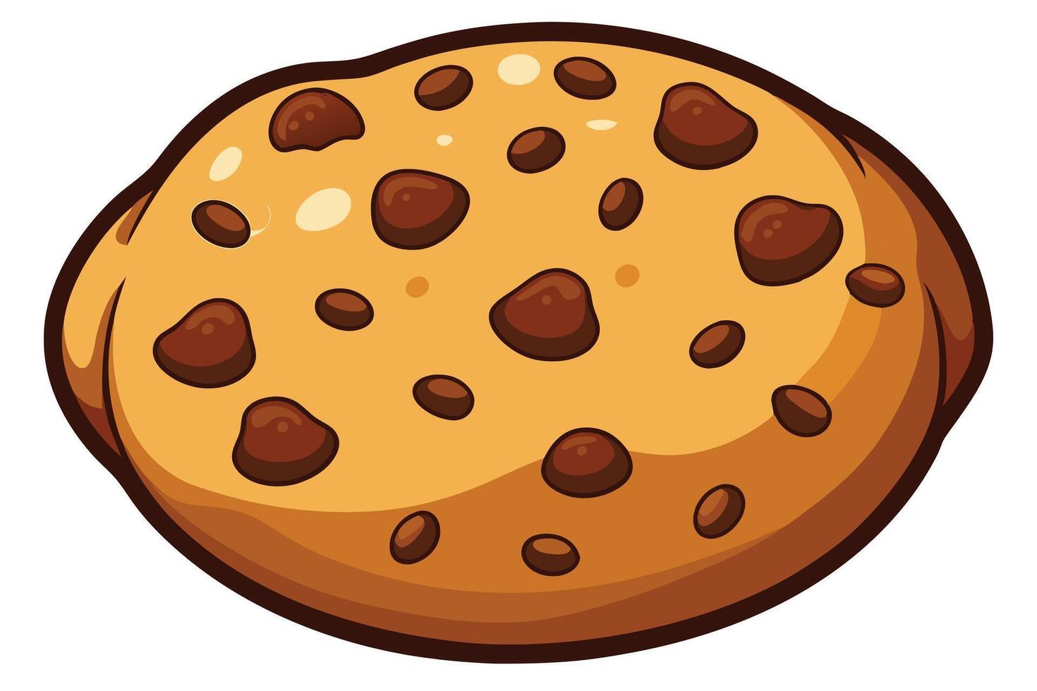 Chocolate chip cookie graphic design. vector