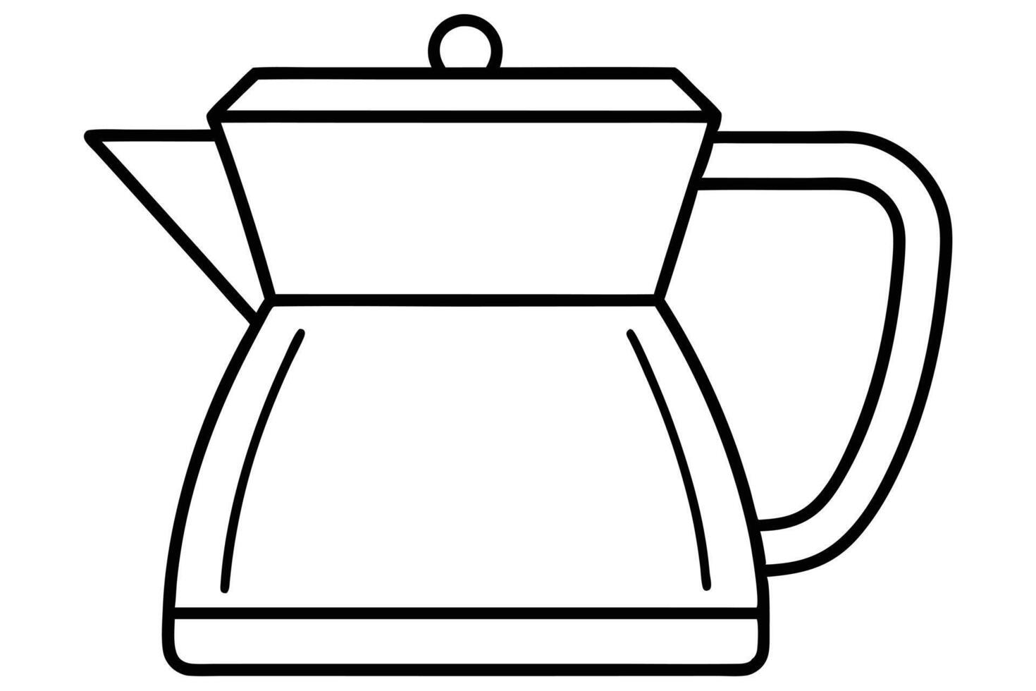 Simple Line Drawing of a Modern Teapot vector
