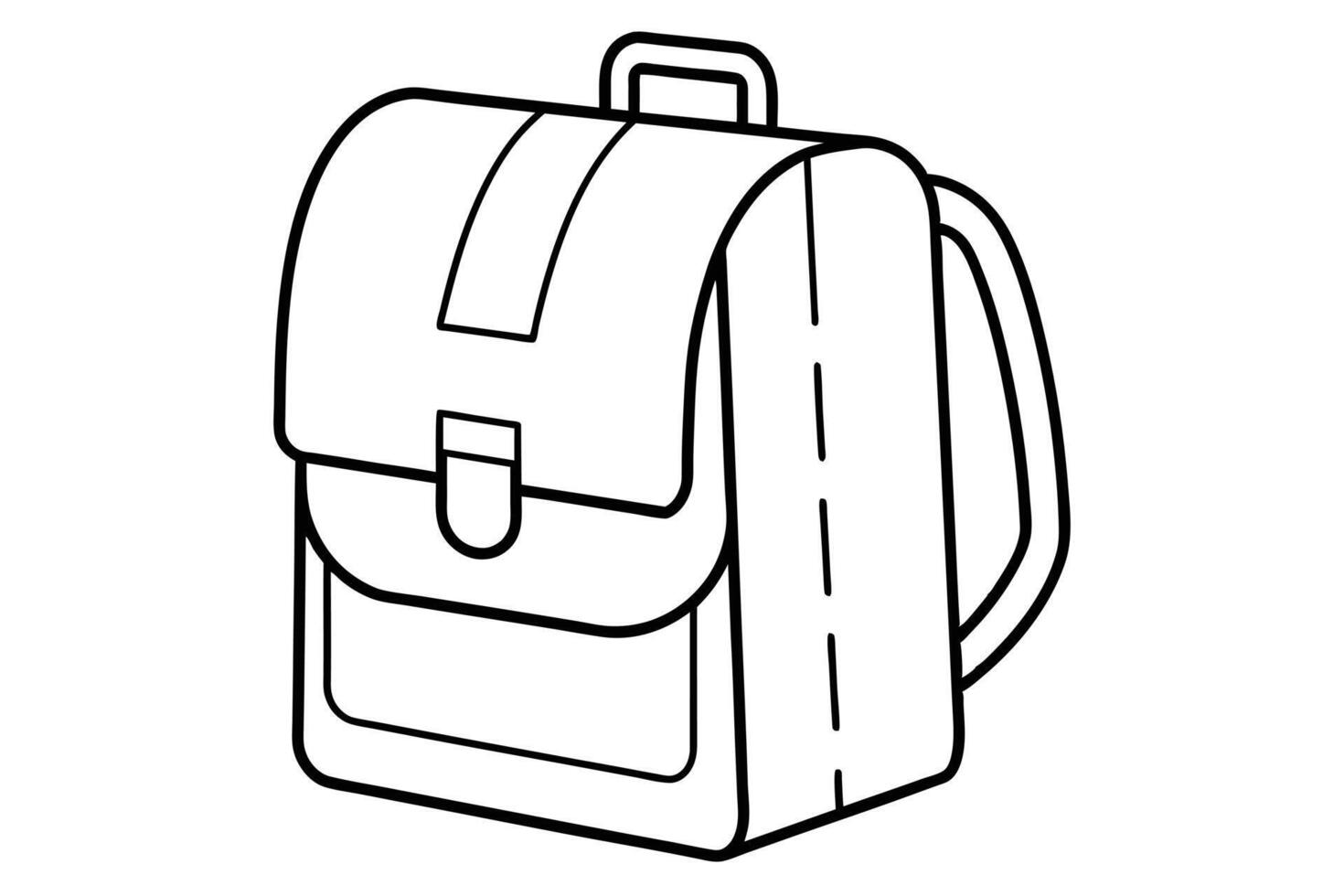 illustration of a simple school backpack. vector
