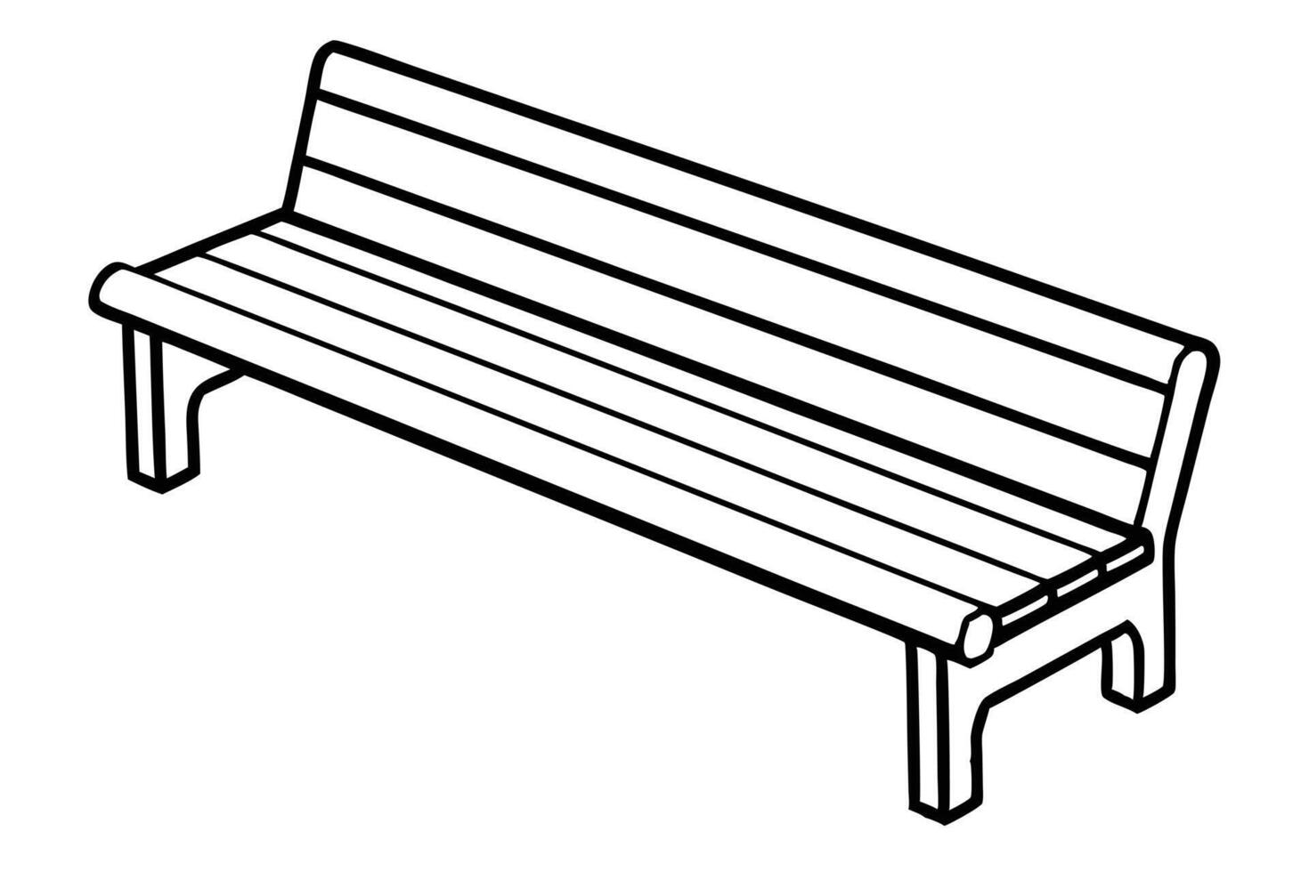 Classic Wooden Park Bench vector