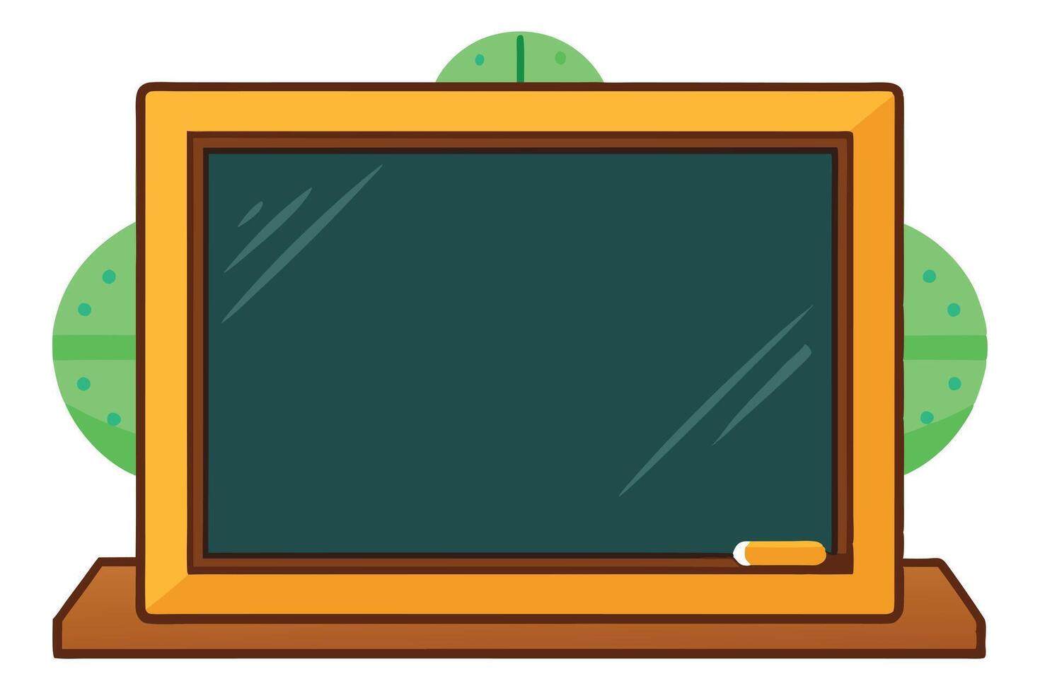 A Empty Green Chalkboard Ready for Lessons vector
